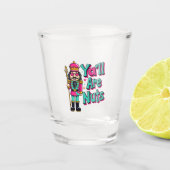 Y sind alle Nüsse Funny Nutcracker Weihnachten Schnapsglas (Vorderseite)