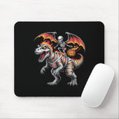 Y Skeleton Riding Dinosaur T-rex Halloween Pumpkin Mousepad (Mit Mouse)