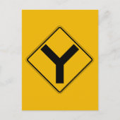 Y-Symbol, Verkehrswarnzeichen, USA Postkarte (Vorderseite)