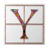 Y Trajanus Red Custom Monogram Tile Fliese (Vorderseite)