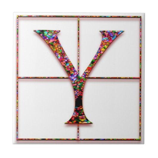 Y Trajanus Red Custom Monogram Tile Fliese (Vorderseite)