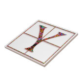 Y Trajanus Red Custom Monogram Tile Fliese (Seite)