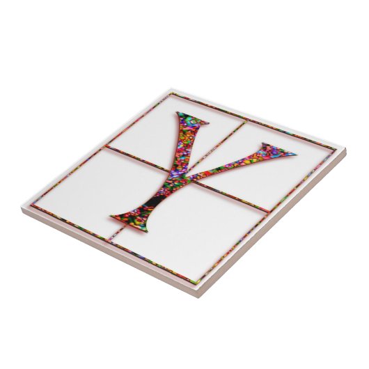 Y Trajanus Red Custom Monogram Tile Fliese (Seite)