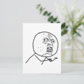 Y U NO (Original) - Vertikale Postkarte (Stehend Vorderseite)