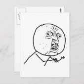Y U NO (Original) - Vertikale Postkarte (Vorne/Hinten)