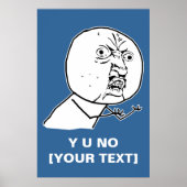 y u no wut face Comic lol rofl Poster (Vorne)