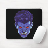 Y Vampire Halloween Monster Face Beängstigend Fang Mousepad (Mit Mouse)
