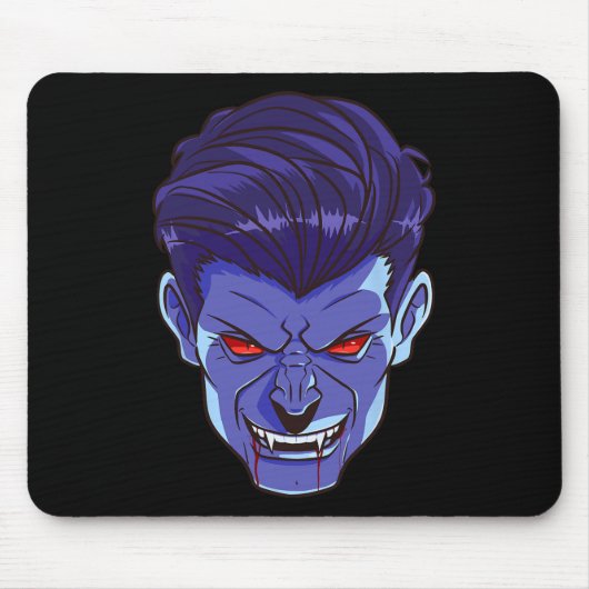 Y Vampire Halloween Monster Face Beängstigend Fang Mousepad (Vorne)