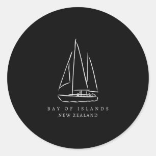 Y von Inseln Neuseeland Souvenir Segelsportgruppe Runder Aufkleber