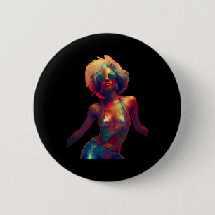 Y Women Dance in Night Club 70er 80er Disco Retro  Button