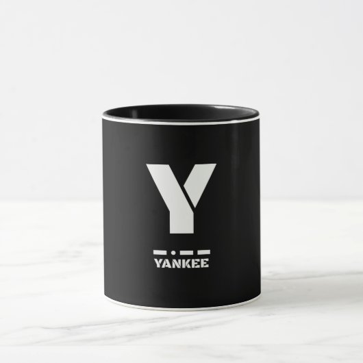 Y(Yankee) NATO Phonetischer Alphabet & Morse Code Tasse (Zentrum)