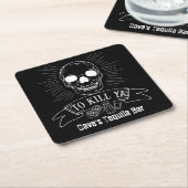 Ya Funny Tequila Drinker Grunge Skull töten Rechteckiger Pappuntersetzer (angewinkelt)