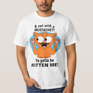 YA GOTTA SEIN MICH GEKÜHLT! Funny Cartoon Mustache T-Shirt