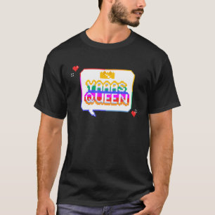 YAAAS QUEEN Pride Best Life LQBTQ Regenbogen 8Bit T-Shirt