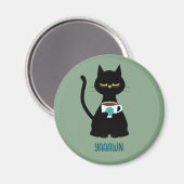 YAAAWN Schläfriger Katzenmagnet Magnet (Vorderseite/Rückseite)