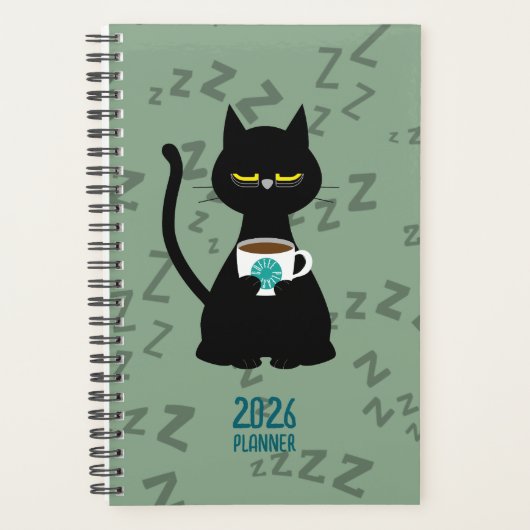 YAAAWN Sleepy Cat 2026 Planner Planer (Vorderseite)