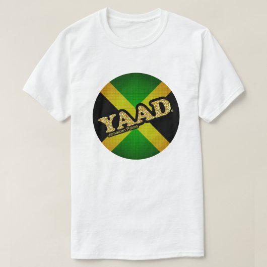 Yaad Jamaikanische Flagge rund Gemustert T-Shirt (Design vorne)