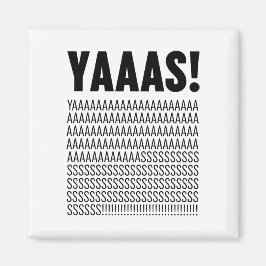 Yaas Black Typografy Custom Background Color Magnet