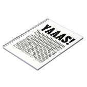 Yaas Black Typografy Custom Background Color Notizblock (Linke Seite)