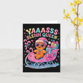 Yaas Sleigh Queen Cute Gingerbread Christmas Tee  Karte (Gelbe Blume)