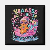 Yaas Sleigh Queen Cute Gingerbread Christmas Tee Magnet (Vorne)