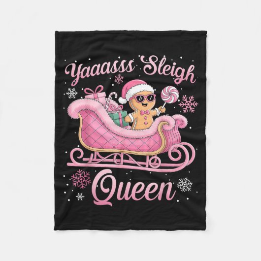 Yaas Sleigh Queen Sleigh Girl Matching Christmas Fleecedecke (Vorderseite)