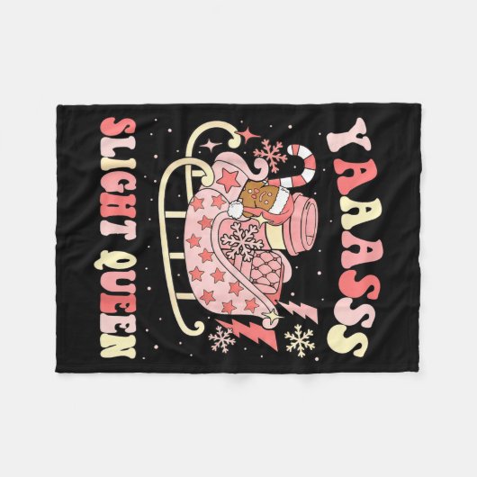 Yaas Sleigh Queen Sleigh Girl Matching Christmas P Fleecedecke (Vorderseite (Horizontal))