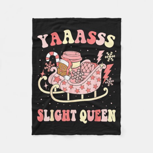 Yaas Sleigh Queen Sleigh Girl Matching Christmas P Fleecedecke (Vorderseite)