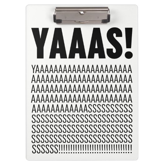 Yaas Typografie - benutzerdefinierte Hintergrundfa Klemmbrett (Vorderseite)