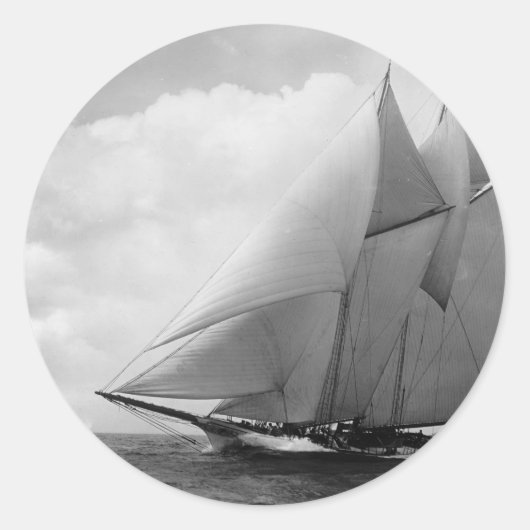 Yacht Amerika c1910 Runder Aufkleber (Vorderseite)