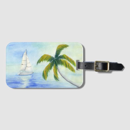 Yacht auf dem Meer Palma Gepäckanhänger (Vorderseite (Horizontal))