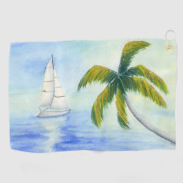 Yacht auf dem Meer Palma Golfhandtuch