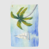 Yacht auf dem Meer Palma Golfhandtuch (Vorderseite)