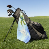 Yacht auf dem Meer Palma Golfhandtuch (Gras)