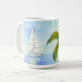 Yacht auf dem Meer Palma Kaffeetasse (Vorderseite Links)