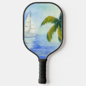 Yacht auf dem Meer Palma Pickleball Schläger (Rückseite)
