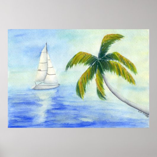 Yacht auf dem Meer Palma Poster (Vorne)