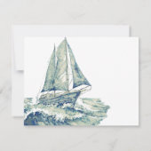 Yacht auf der Beerdigung des Ozeans Dankeschön Kar Einladung (Rückseite)