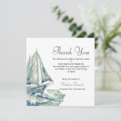 Yacht auf der Beerdigung des Ozeans Dankeschön Kar Einladung (Stehend Vorderseite)