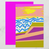 Yacht auf rosa Notepad Briefpapier (Vorne/Hinten)