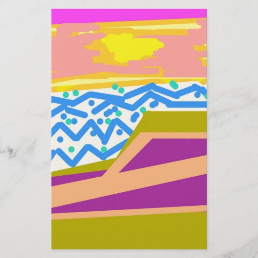 Yacht auf rosa Notepad Briefpapier (Vorderseite)