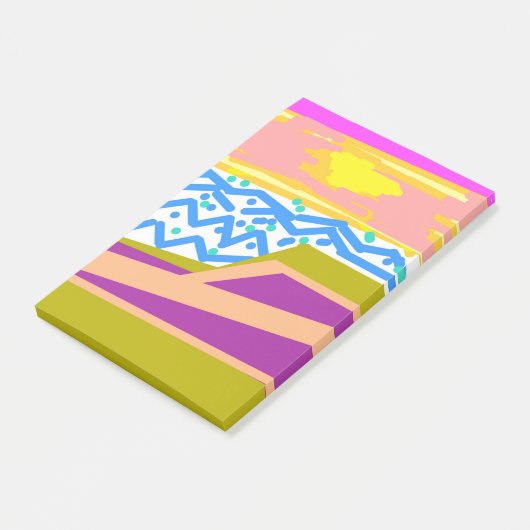 Yacht auf rosa Notepad Post-it Klebezettel (angewinkelt)