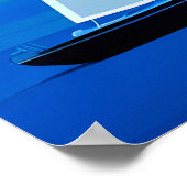 Yacht auf See, Cobalt Blue Poster (Ecke)