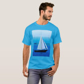 Yacht auf See, Cobalt Blue T-Shirt (Vorne ganz)