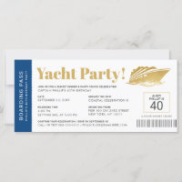 Yacht Boat Cruise Birthday Ticket Einladung