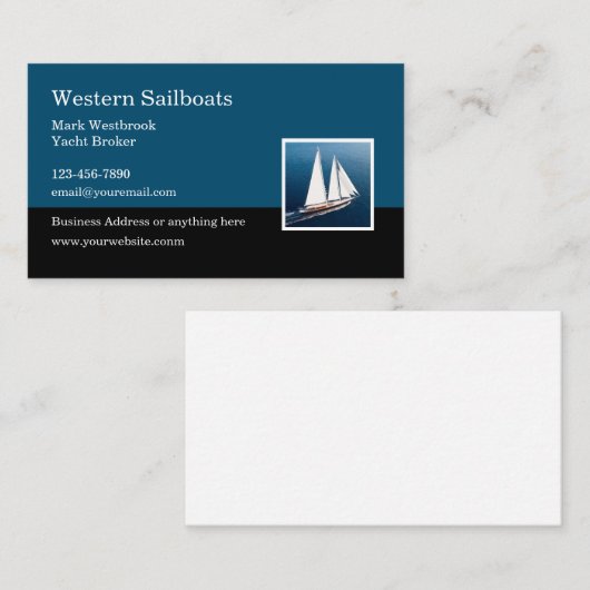 Yacht Broker Sailing Business Cards Visitenkarte (Vorne/Hinten)