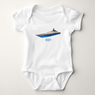Yacht-Cartoon Baby Strampler