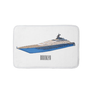 Yacht-Cartoon Badematte