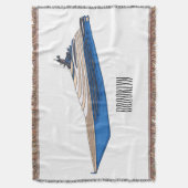 Yacht-Cartoon Decke (Vorderseite Vertikal)