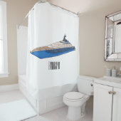 Yacht-Cartoon Duschvorhang (Beispiel)